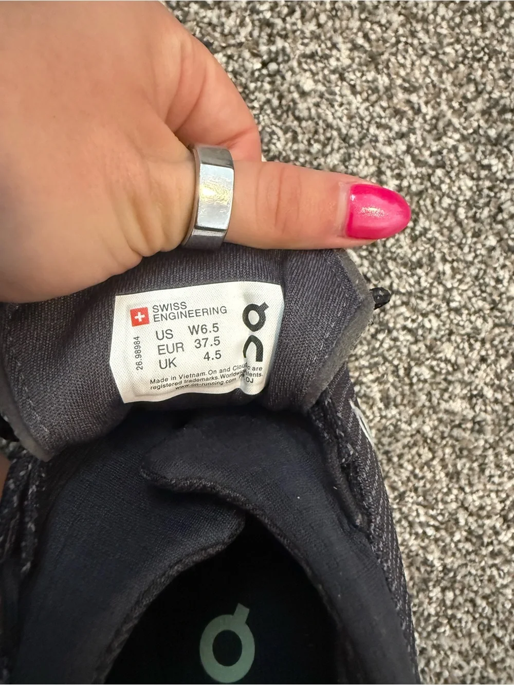 On Running Cloudtec Black Athletic Sneakers with Cream Accents